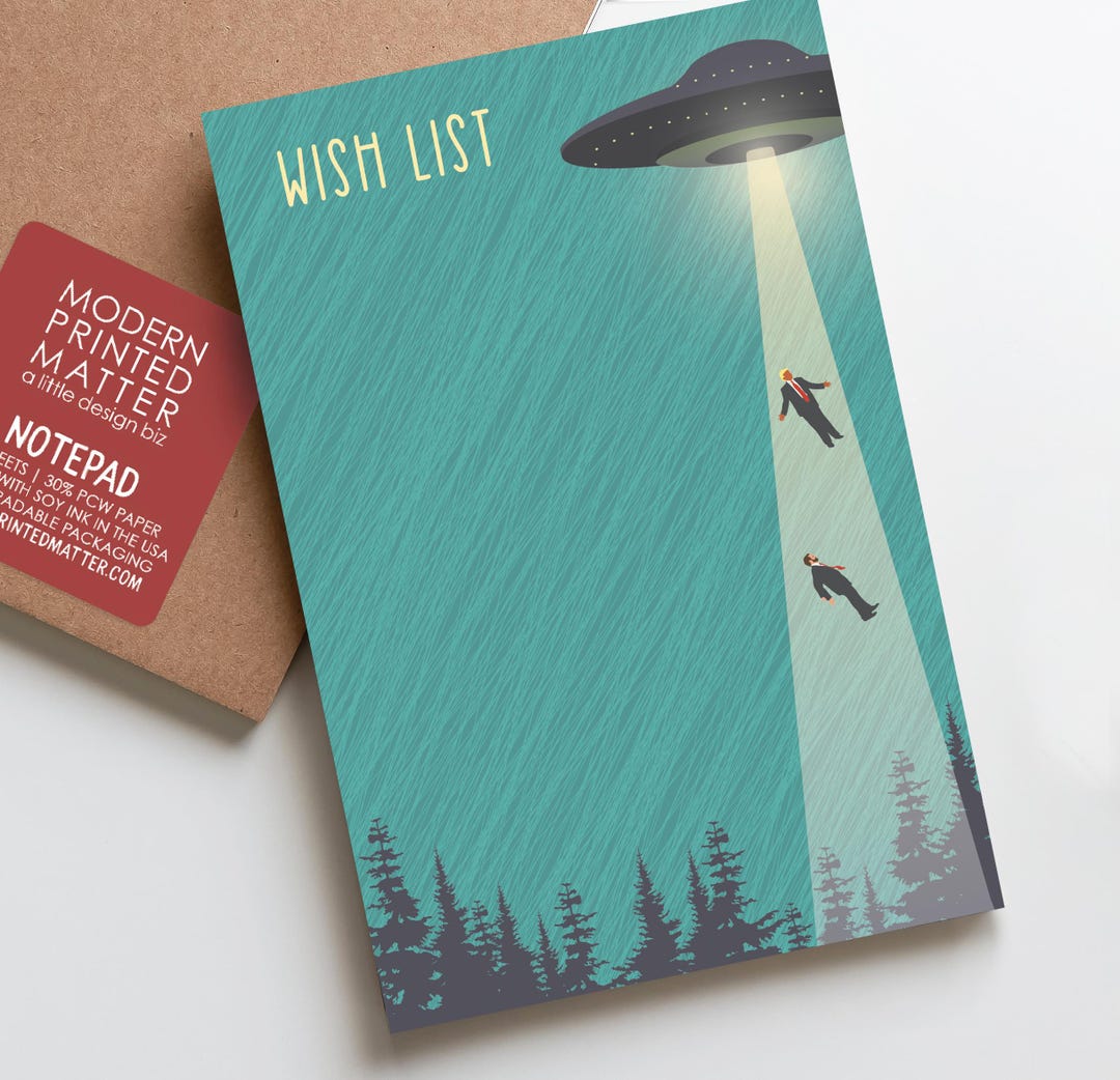 UFO Anti-trump Wish List Notepad - Etsy