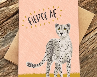 Fierce AF, Birthday Greeting Card Fierce AF, Birthday Greeting Card