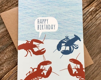 funny birthday card / lobsters