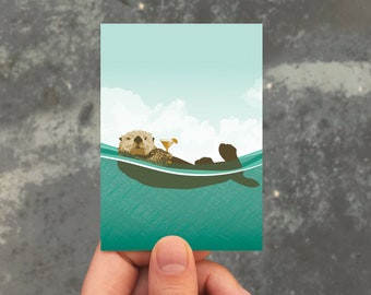 mini card / gift enclosure card / otter cocktail