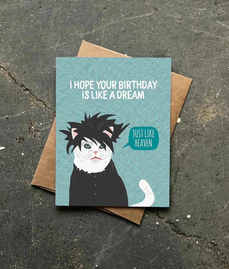 funny birthday card the cure cat image 1