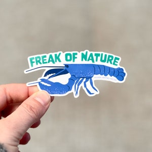 freak of nature blauwe kreeft sticker