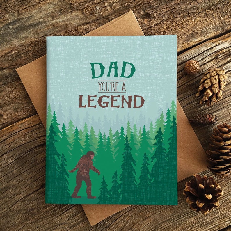 lustige Vatertagskarte / Geburtstagskarte für Papa / Legende sasquatch Bild 1