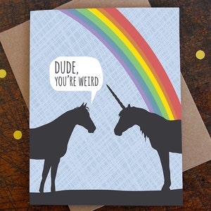 funny birthday card / unicorn image 1