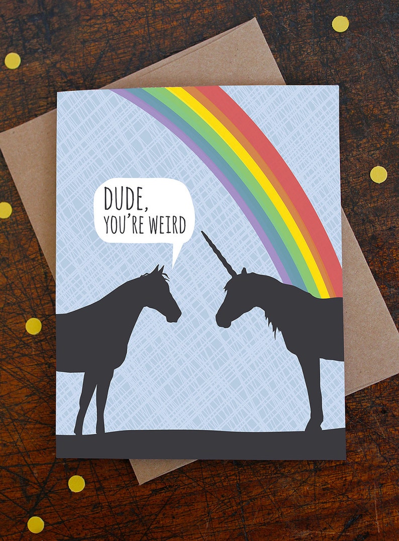 funny birthday card / unicorn image 1