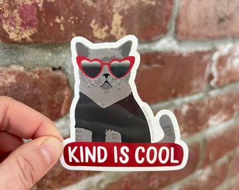 kind is cool cat sticker