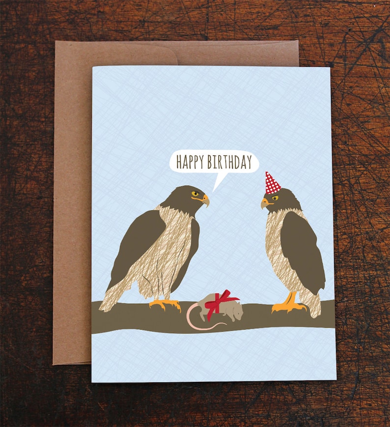 funny birthday card / hawks image 4