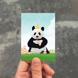 miniverjaardagskaart / cadeaukaart / pandacupcakes