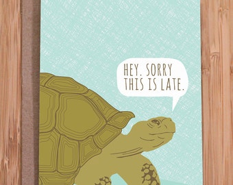 belated birthday card / tortoise