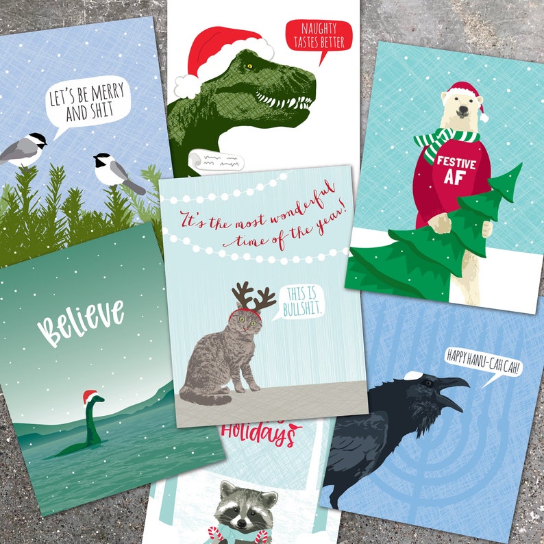 christmas cards boxed set / assorted cards / make your own boxed set of 8 image 1