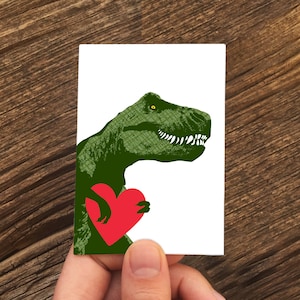 Mini tarjeta de amor / tarjeta adjunta para regalo / corazón de Trex