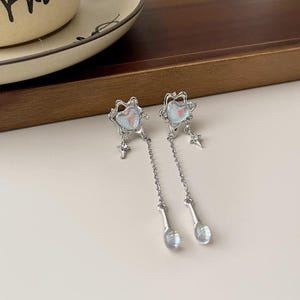 Cuff Earrings Silver Moonstone Helix Ear Cuff, No Piercing Fairy Style, Perfect Gift for Her, Whimsical Ear Climber