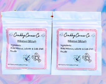 Calcium Powder for Hermit Crabs, Hibiscus Calcium, Hermit Crab Food, Hermit Crab Calcium Mix