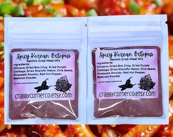 Spicy Korean Octopus Meal Mix for Hermit Crabs, Food for Hermit Crabs, Balanced Meal for Hermit Crabs