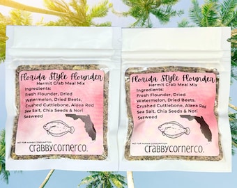 Florida Style Flounder Meal Mix for Hermit Crabs, Food for Hermit Crabs, Balanced Meal for Hermit Crabs