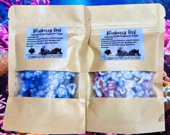Hermit Crab Popcorn Treat Blueberry Reef Flavor, Natural Popcorn for Hermit Crabs, Hermit Crab Food, Organic Popcorn Treat