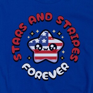 Cute Shirt for 4th of July Kawaii Stars and Stripes Forever T-Shirt Independence Day Tee 4th July Red White Blue Shirt Patriotic Merica Tee