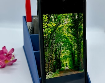 Modern Desk Organizer |  Minimalist Phone Stand