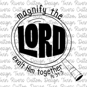 Magnificad al Señor y exaltadlo a una, Salmo 34:3 Diseño VBS, PNG, SVG