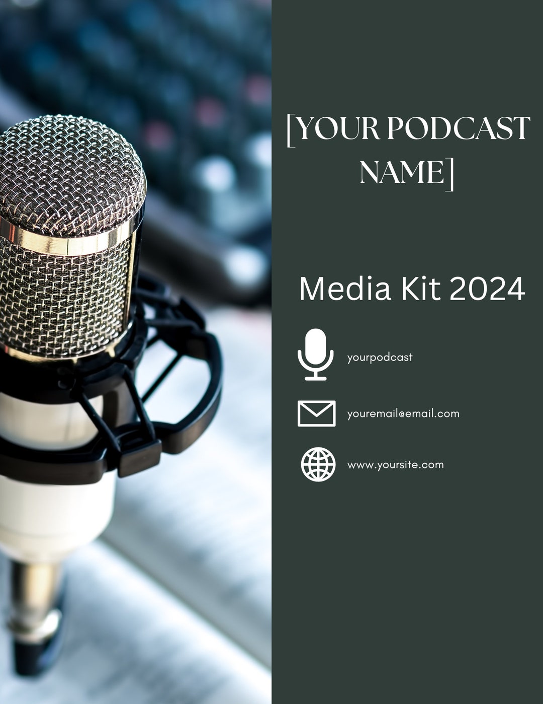 Podcast Media Kit Template, Podcast Rate Card, Media Kit Canva Template