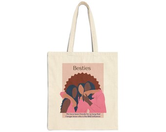 3 Besties Cotton Canvas Tote Bag