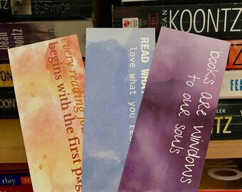 Watercolor bookmark, handmade bookmark, bookmark, bookish gift, books, bookish, booklover, gift for bookworm, bookworm, book quotes, booktok
