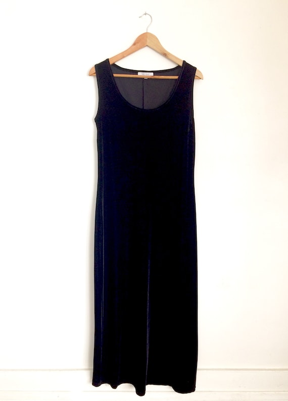 y2k Black Velour vintage Dress