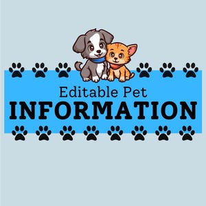 Printable pet information sheet