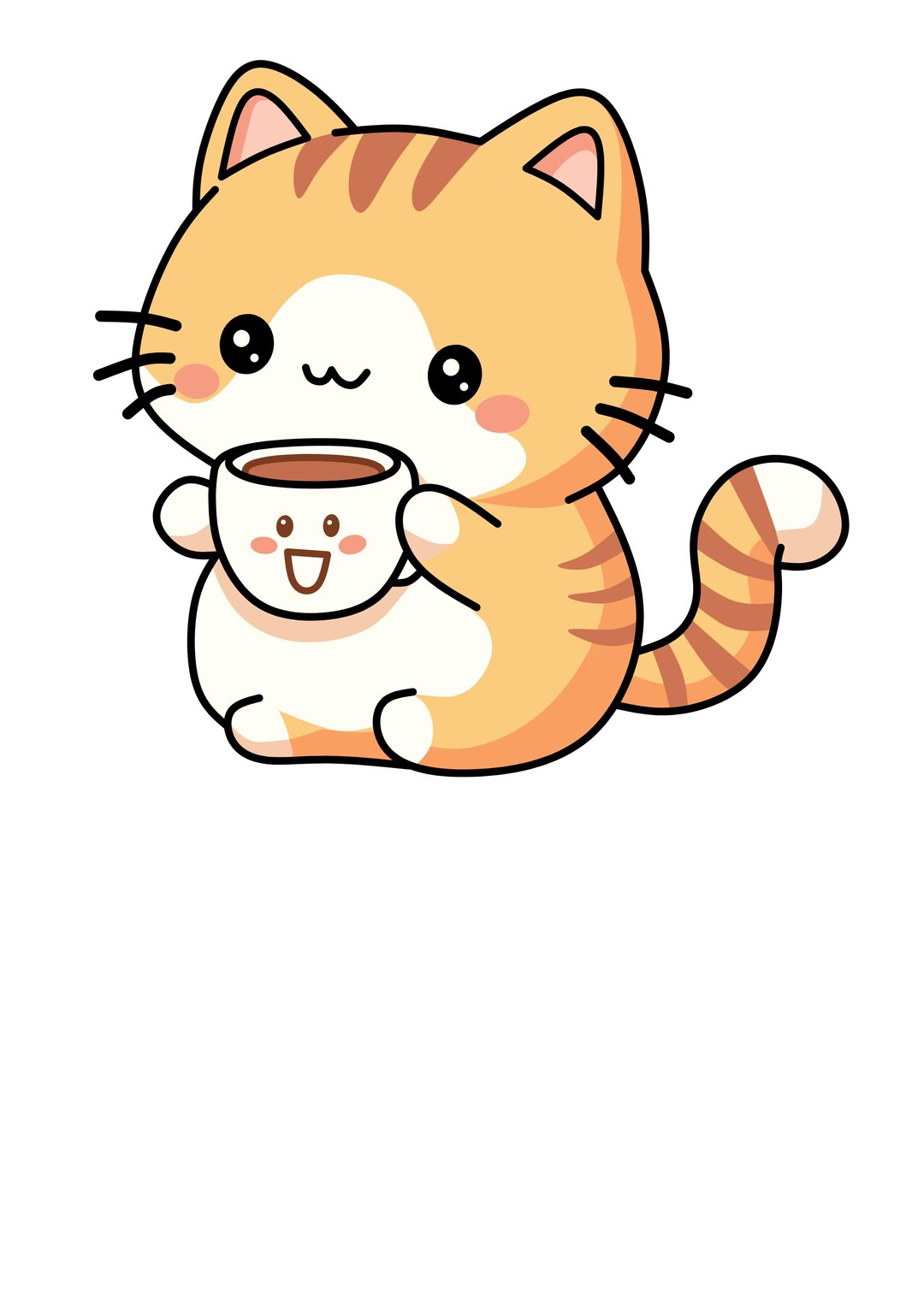 Coffee Cat Sticker - Cute Laptop Decal - Etsy