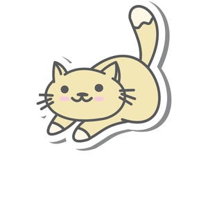 Adorable cat sticker