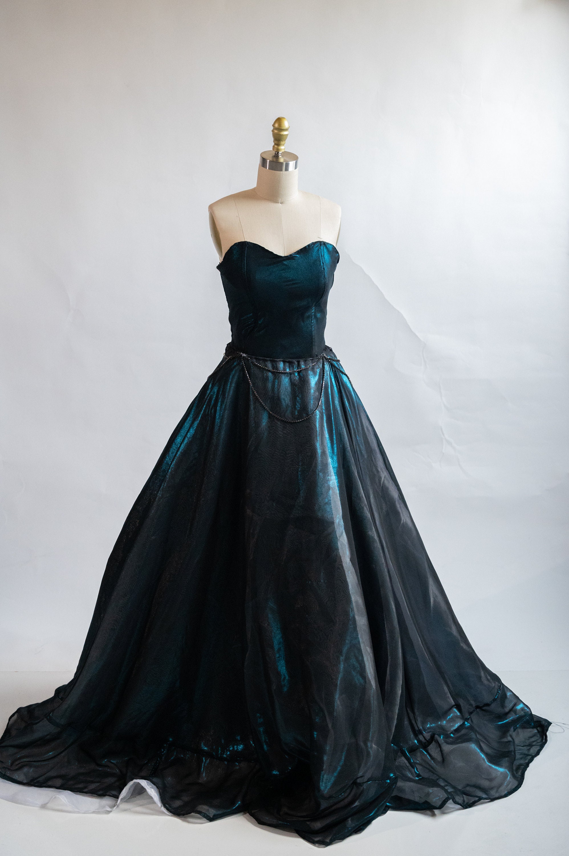 Teal and Black Dress Etsy UK
