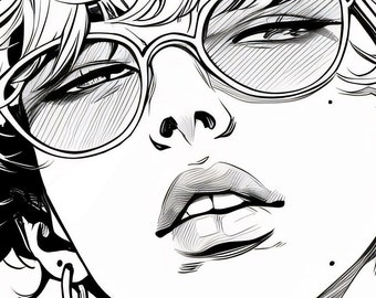 K-Pop Inspired Digital Coloring Sheets: No. 8