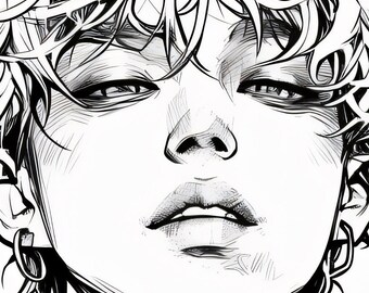 K-Pop Inspired Digital Coloring Sheets: No. 9