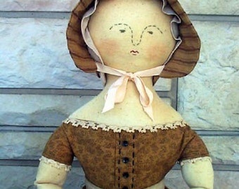 Folk Doll Pattern Colonial Primitive Mary Hill Cloth Doll Pattern PDF FAAP