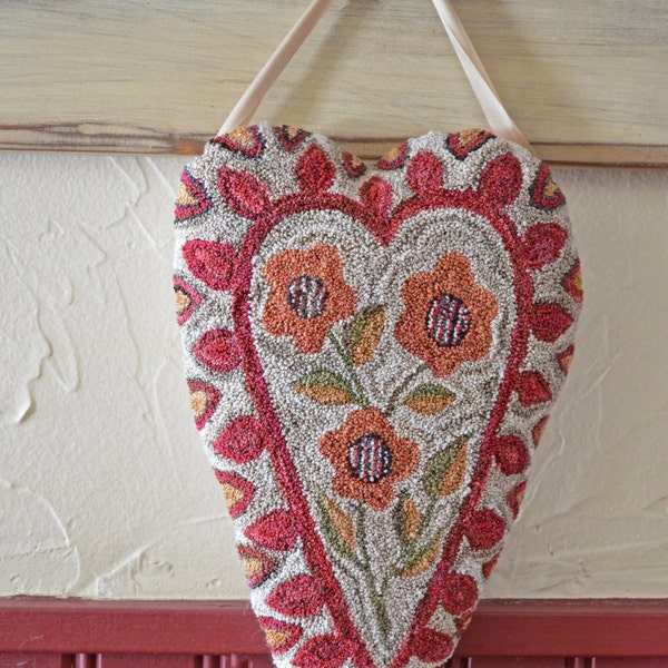 Needle Punch Pattern  Instant Download PDF Folk Heart by Annie Beez