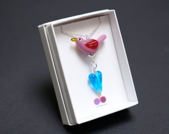 Love Bird Pendant - Heart