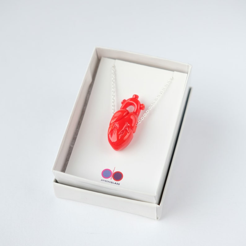 Anatomical Glass Heart Pendant image 2