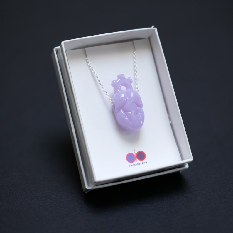 Anatomical Glass Heart Pendant image 4