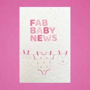Carte à planter pour bébé fille - Rose - Contient des graines de fleurs sauvages