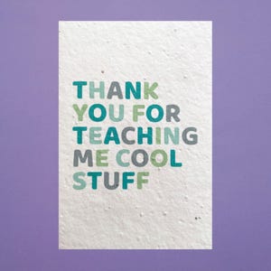 Carte de remerciement pour professeur à planter - Contient de jolies graines de fleurs sauvages - Peut être personnalisée