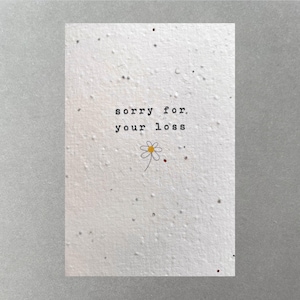 Carte de sympathie à planter - Désolé pour votre perte - Contient des graines de fleurs sauvages