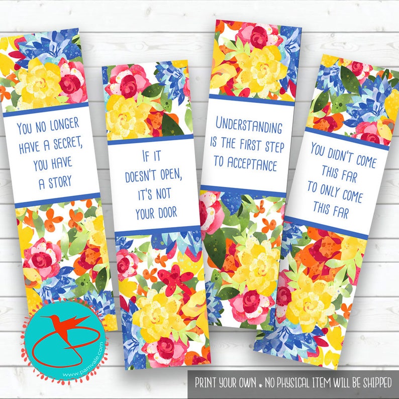 digital download serenity prayer printable bookmarks etsy