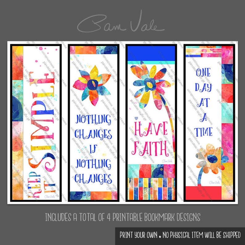 digital download serenity prayer printable bookmarks etsy