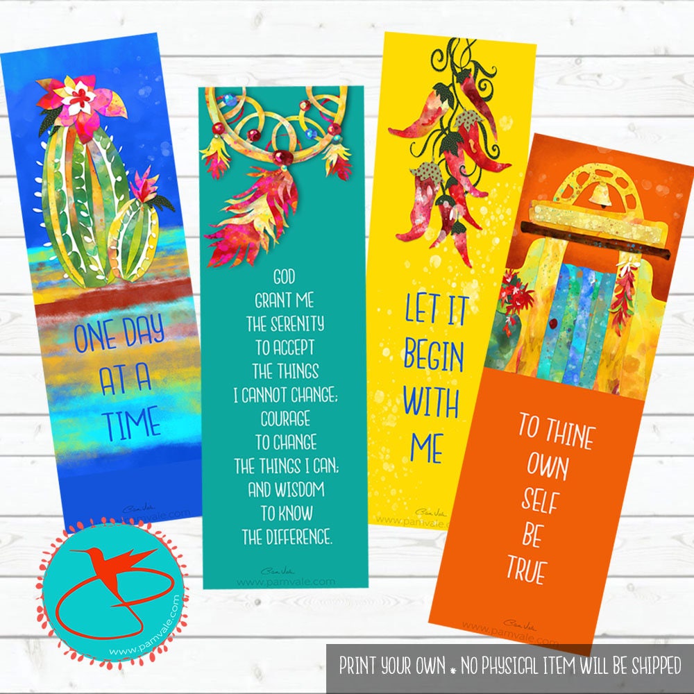 digital download serenity prayer printable bookmarks etsy