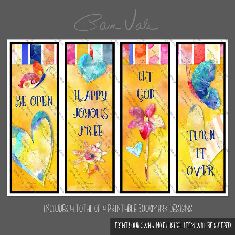 digital download serenity prayer printable bookmarks etsy
