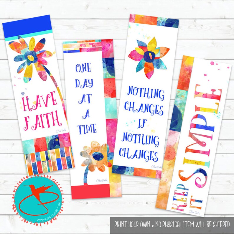 digital download serenity prayer printable bookmarks etsy