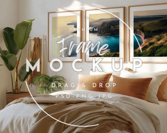 Bedroom Frame Mockup: Wall Art Display (PSD)