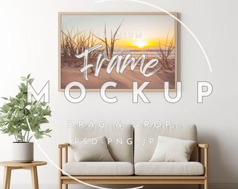 Mockup de Moldura Minimalista: Impressão de Arte de Parede em PSD (Download Digital)