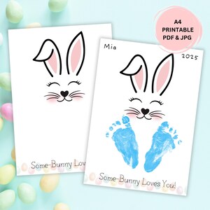 Créations imprimables d'empreintes de pas de Pâques | DIY souvenir de Pâques | Téléchargement numérique pour les enfants