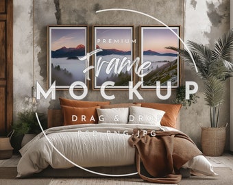 Bedroom Wall Art Frame Mockup: Modern Minimalist (PSD)